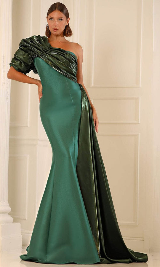 Terani Couture 251E4205 - Ruched Asymmetric Mermaid Evening Gown
