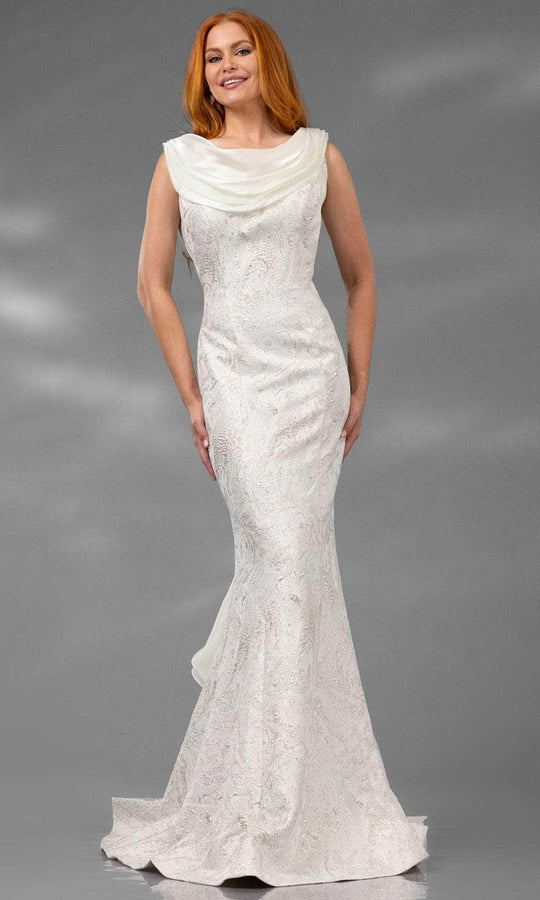 Terani Couture 251E4256 - Cowl Neck Cascading Ruffle Evening Gown