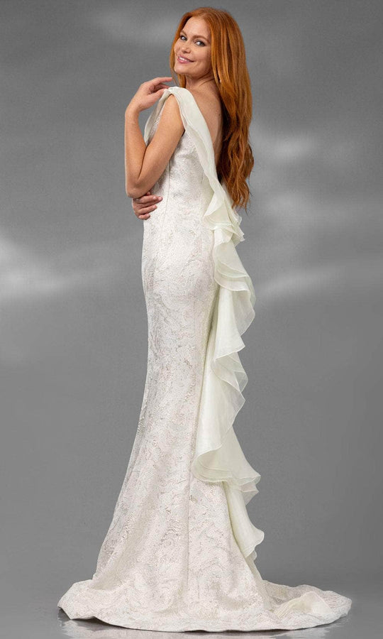 Terani Couture 251E4256 - Cowl Neck Cascading Ruffle Evening Gown