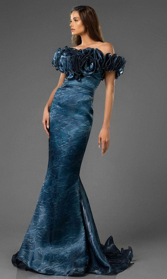 Terani Couture 251E4289 - Elegant Organza Trumpet Evening Gown