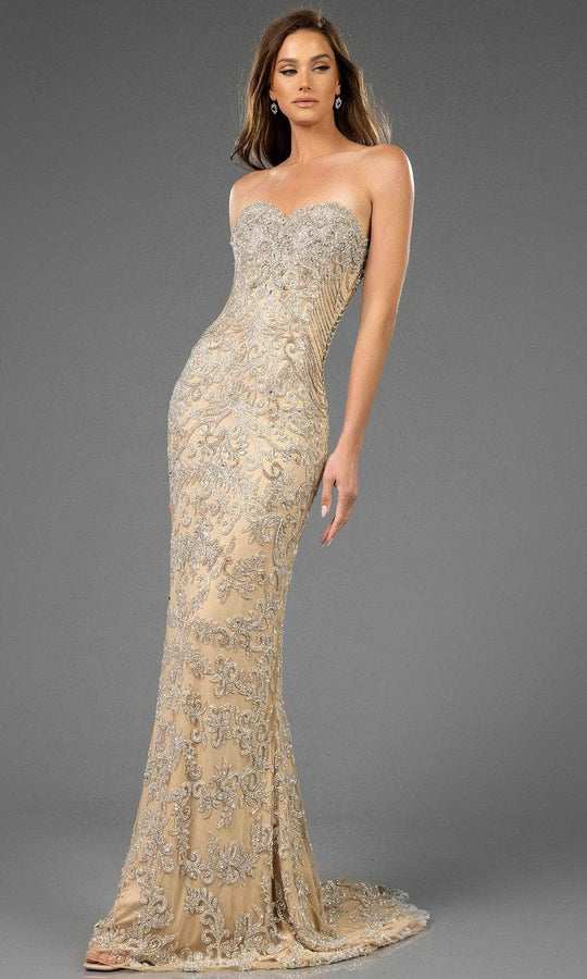 Terani Couture 251GL4346 - Sweetheart Tulle Sheath Evening Gown