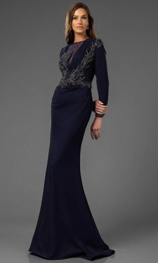 Terani Couture 251M4422 - Beaded Ornate Illusion Jewel Evening Gown