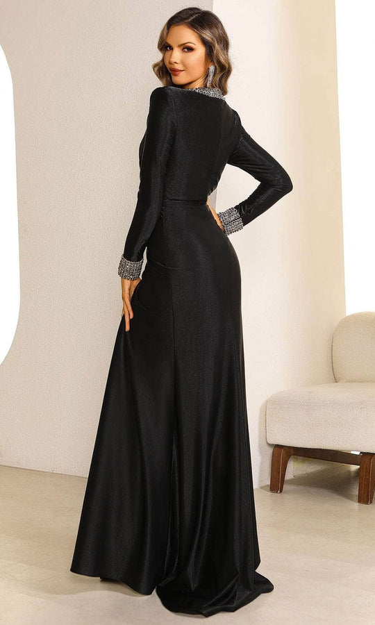 Terani Couture 251M4433 - Wrap Skirt Long Sleeve Evening Dress