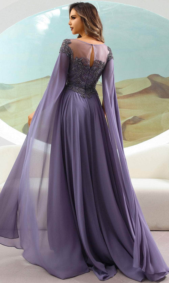 Terani Couture 251M4463 - Illusion Bateau Beaded Evening Gown