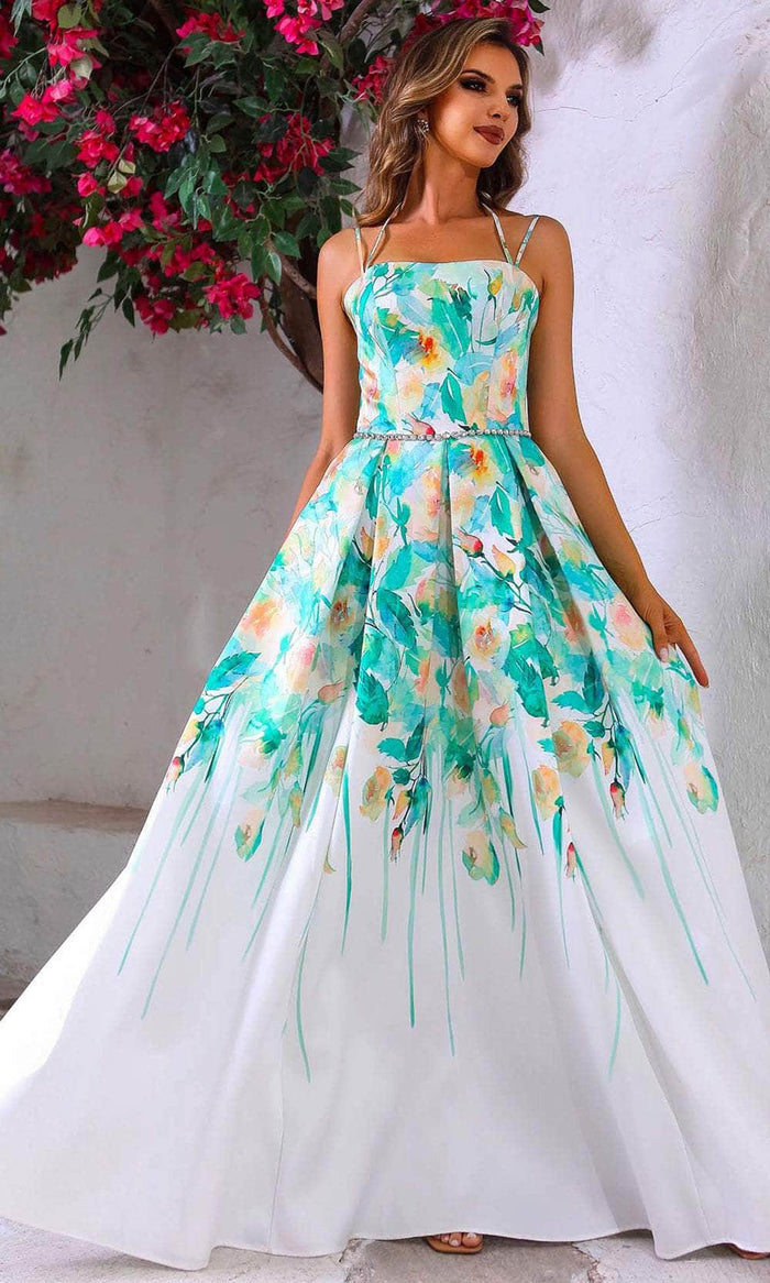 open lace back dress Terani Couture 251P4329