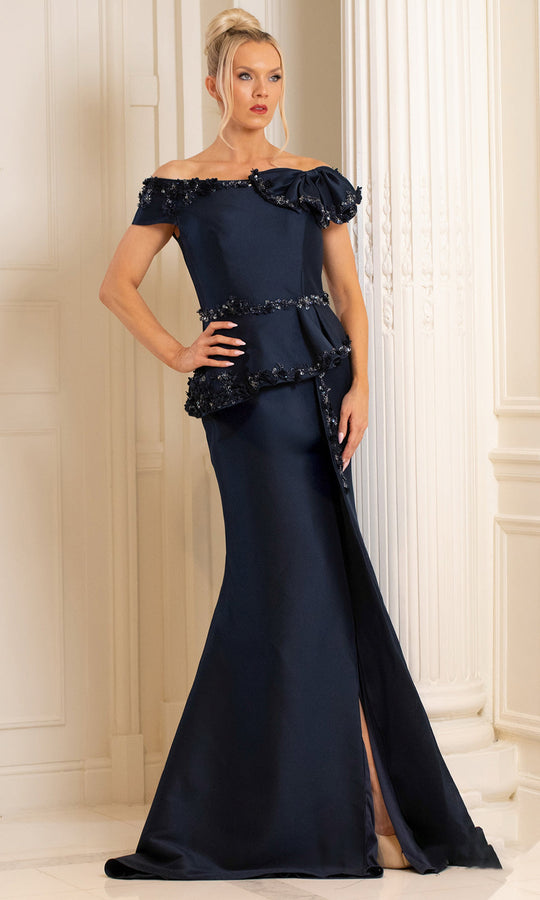 Terani Couture 252M5328 - Off Shoulder Mermaid Gown with Bow Accent
