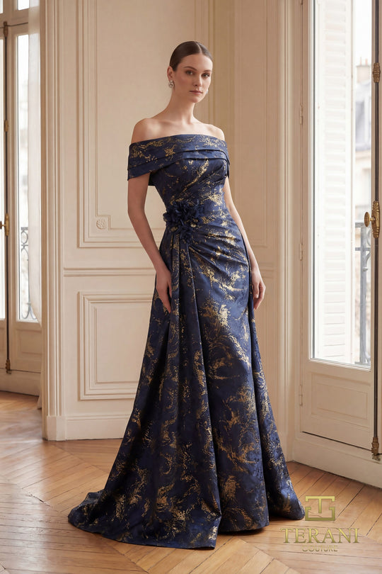 Terani Couture 261M6444 Off Shoulder Dress