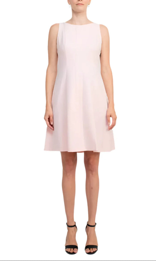 T Tahari THF94025 - Sleeveless Crepe A-line Dress