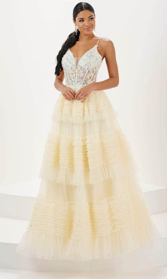 Tiffany Designs 16054 - Ruffled Tulle Prom Dress