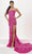 Tiffany Designs 16068 - Plunging Floral Glitter Evening Gown Evening Dresses 0 / Hot Pink/Dark Pink
