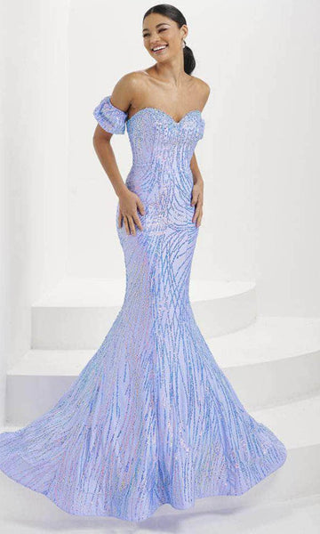 Tiffany Designs 16071 - Sweetheart Swirl Beaded Prom Gown 0 / Periwinkle Multi - Shop Tiffany Designs Dresses On Couture Candy at CoutureCandy.com