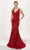 Tiffany Designs 16073 - Deep V-Neck Trumpet Evening Gown Evening Dresses 0 / Red