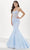 Tiffany Designs 16074 - Floral Beaded Mermaid Evening Gown Evening Dresses 0 / Sky/Silver