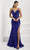 Tiffany Designs 16075 - V-Neck Glitter Dot Evening Gown Evening Dresses 0 / Royal