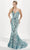 Tiffany Designs 16077 - Foliage Sequin Mermaid Evening Gown Evening Dresses 0 / Aqua