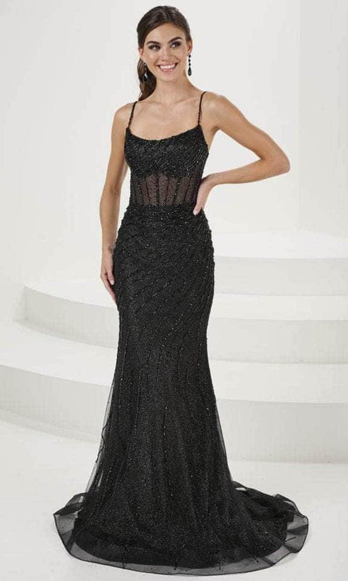 Tiffany Designs 16102 - Scoop Illusion Midriff Evening Gown Evening Dresses