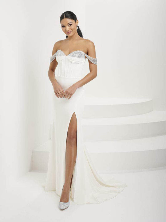 Tiffany Designs 16104 - Sweetheart High Slit Evening Gown