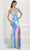 Tiffany Designs 16109 - Plunging Sweetheart Shiny Evening Dress Evening Dresses 0 / Iridescent Sky Blue