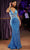 Tiffany Designs 16110 - Floral Appliqued Illusion Evening Gown Evening Dresses 0 / Turquoise