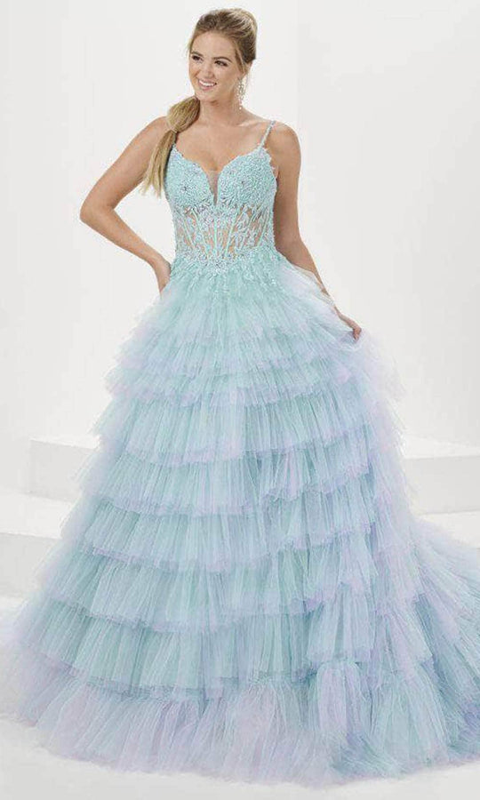 Tiffany Designs 16115 - Embroidered Ombre A-Line Evening Gown
