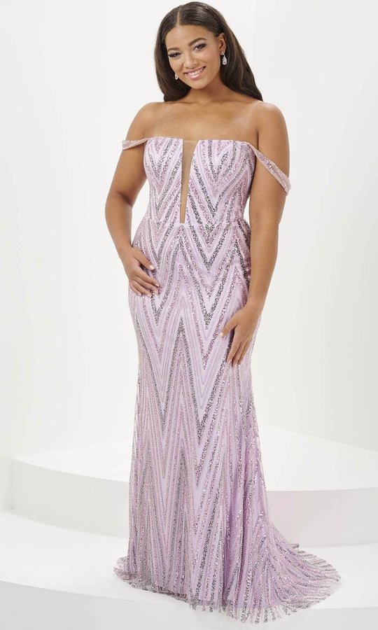 Tiffany Designs 16120 - Sleeveless Zigzag Beaded Evening Dress