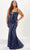 Tiffany Designs 16123 - Deep V-Illusion Sequin Evening Gown Evening Dresses 14W / Navy