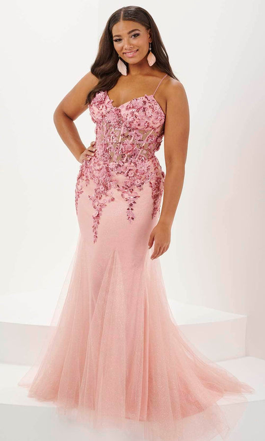 Tiffany Designs 16133 - Sleeveless 3D Floral Appliqued Evening Gown