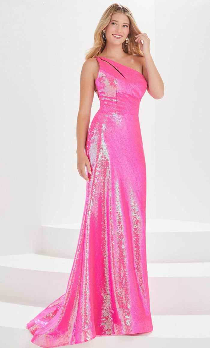 Tiffany Designs by Christina Wu 16006 - Sequined Prom Gown Prom Dresses 0 / Hot Pink