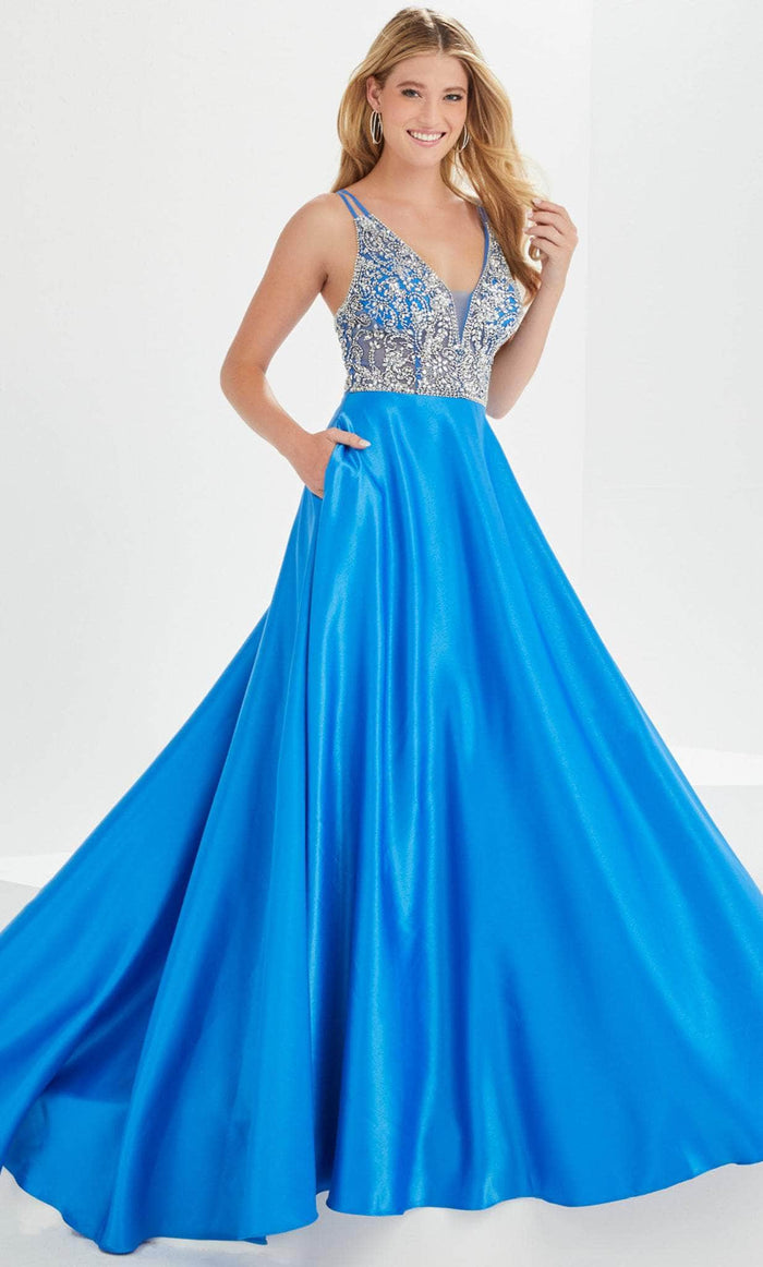 Tiffany Designs by Christina Wu 16024 - Embellished Bodice Prom Gown Prom Dresses 0 / Ocean Blue