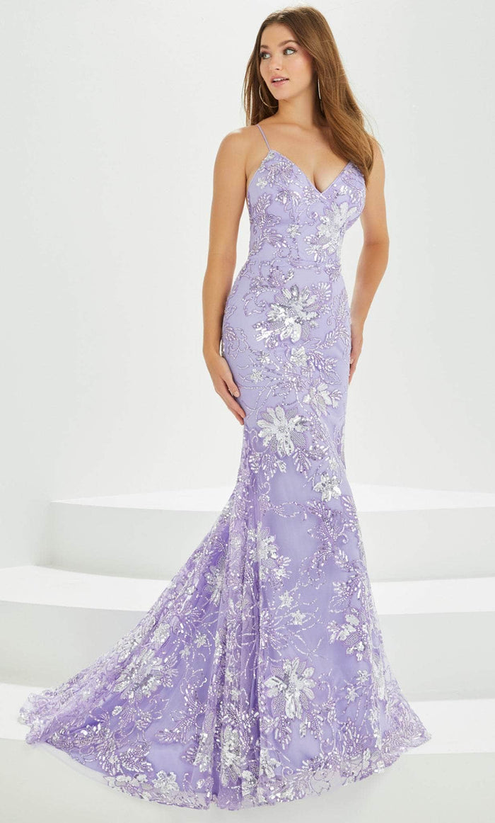 Tiffany Designs by Christina Wu 16026 - Sequined Lace Prom Gown Prom Dresses 0 / Lilac
