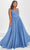 Tiffany Designs by Christina Wu 16036 - Pleated Chiffon Prom Gown Prom Dresses 14W / Ocean Blue