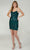 Tiffany Homecoming 27378 - Draped Sequin Short Dress Party Dresses 0 / Emerald