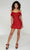 Tiffany Homecoming 27378 - Draped Sequin Short Dress Party Dresses 0 / Red