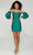 Tiffany Homecoming 27383 - Balloon Sleeve Short Dress Cocktail Dresses 0 / Evergreen