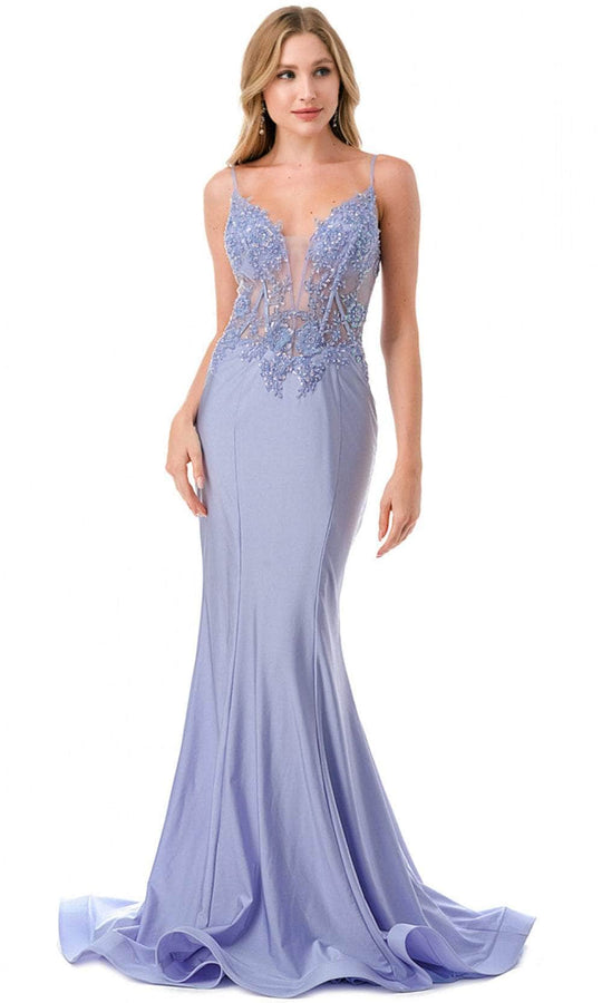 Trevi Collection L2813 - Illusion Bodice Mermaid Evening Gown