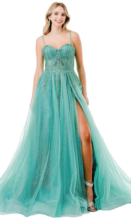Trevi Collection L2846B - Glitter Embellished Sweetheart Evening Gown