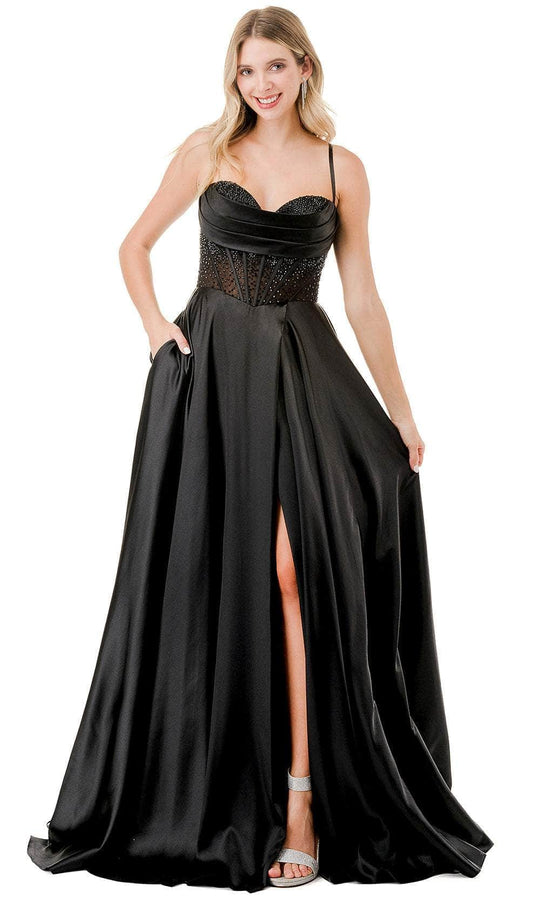 Trevi Collection L2861L - Rhinestone Corset Sleeveless Evening Gown