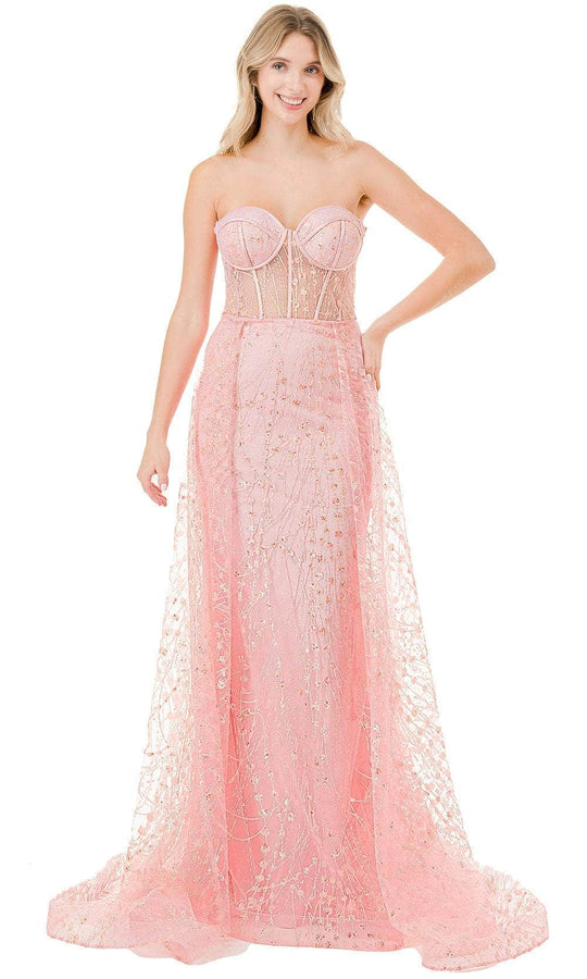 Trevi Collection L2863W - Glitter Sweetheart Evening Gown