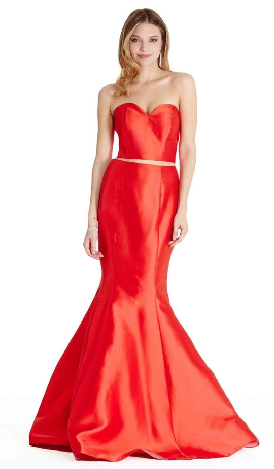 Trevi Collection - Two Piece Sweetheart Mermaid Evening Dress Evening Dresses XXS / Red