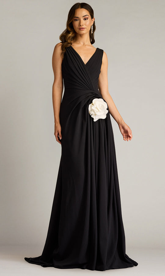 Tadashi Shoji BOS25177L - Port Pleated Crepe Sleeveless Gown