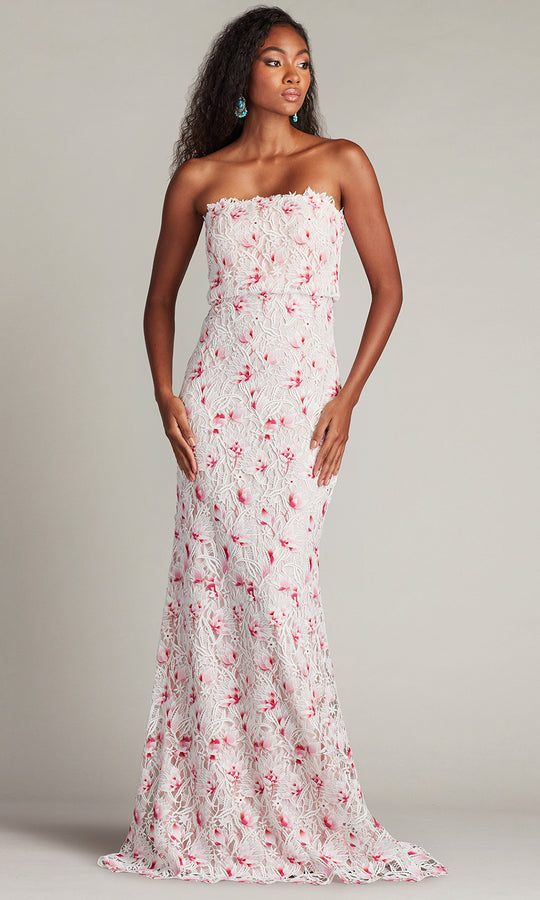 Tadashi Shoji CHY25435LX - Elissa Lace Blouson Strapless Evening Gown