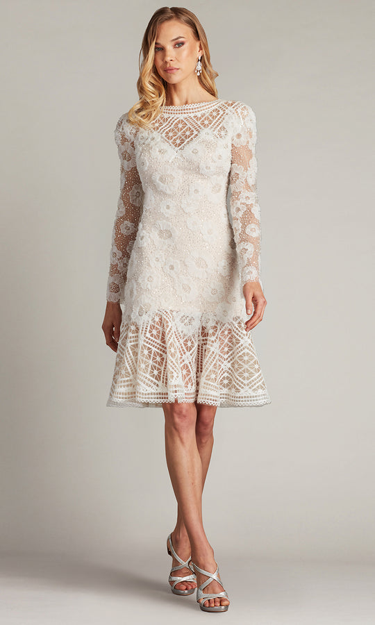 Tadashi Shoji CFE25400M - Long Sleeve Idly Embroidered Illusion Dress