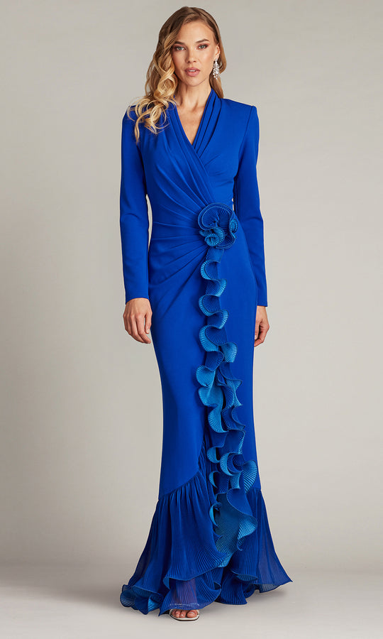 Tadashi Shoji BOS24382L - Malone Cascading Ruffle Sheath Gown