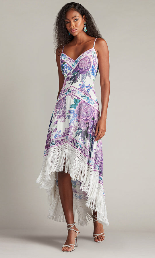 Tadashi Shoji CHZ25455MD - Lua Floral Print Tassel Fringe Dress