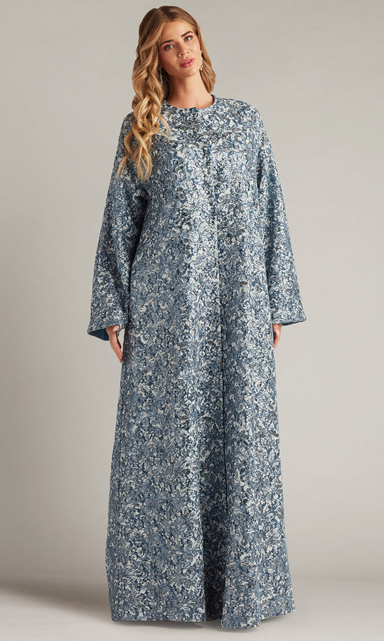 Tadashi Shoji BUQ18269L - Embroidered Caftan Evening Gown