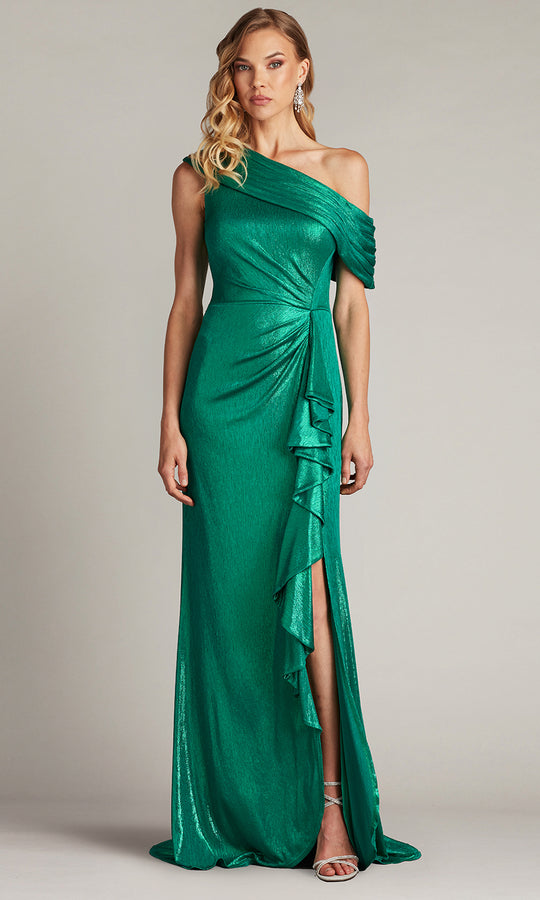 Tadashi Shoji BSJ25441L - Boise Metallic Waterfall Flounce Gown
