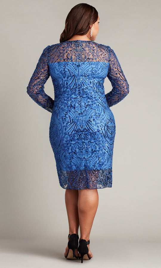 Tadashi Shoji CCY23412MQ - Beaded Ornate Illusion Jewel Plus Size Dress