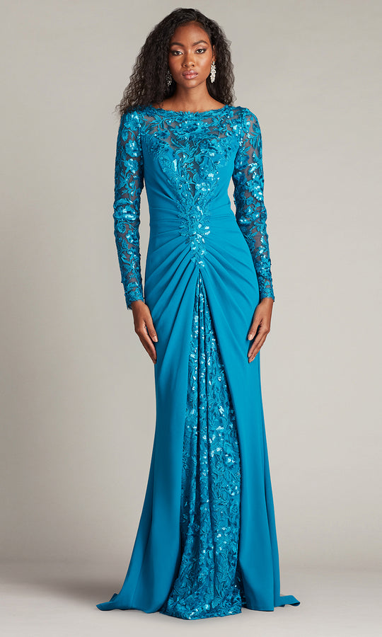 Tadashi Shoji CHS25372L - Long Sleeve Whitley Sequin Embroidered Gown