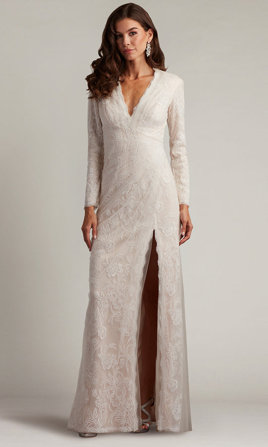 Tadashi Shoji CDV24179L - Long Sleeve Cherelle Embroidered Tulle Gown