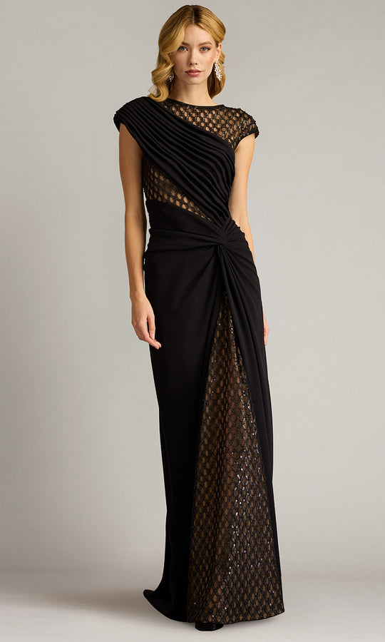 Tadashi Shoji CHI24388L - Jetta Peek-A-Boo Illusion Embellished Gown